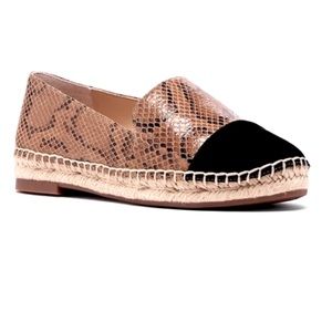 🎉SOLD🎉 SOLE SOCIETY Samyrah Espadrille Leather Loafer Snake Print Slip-Ons